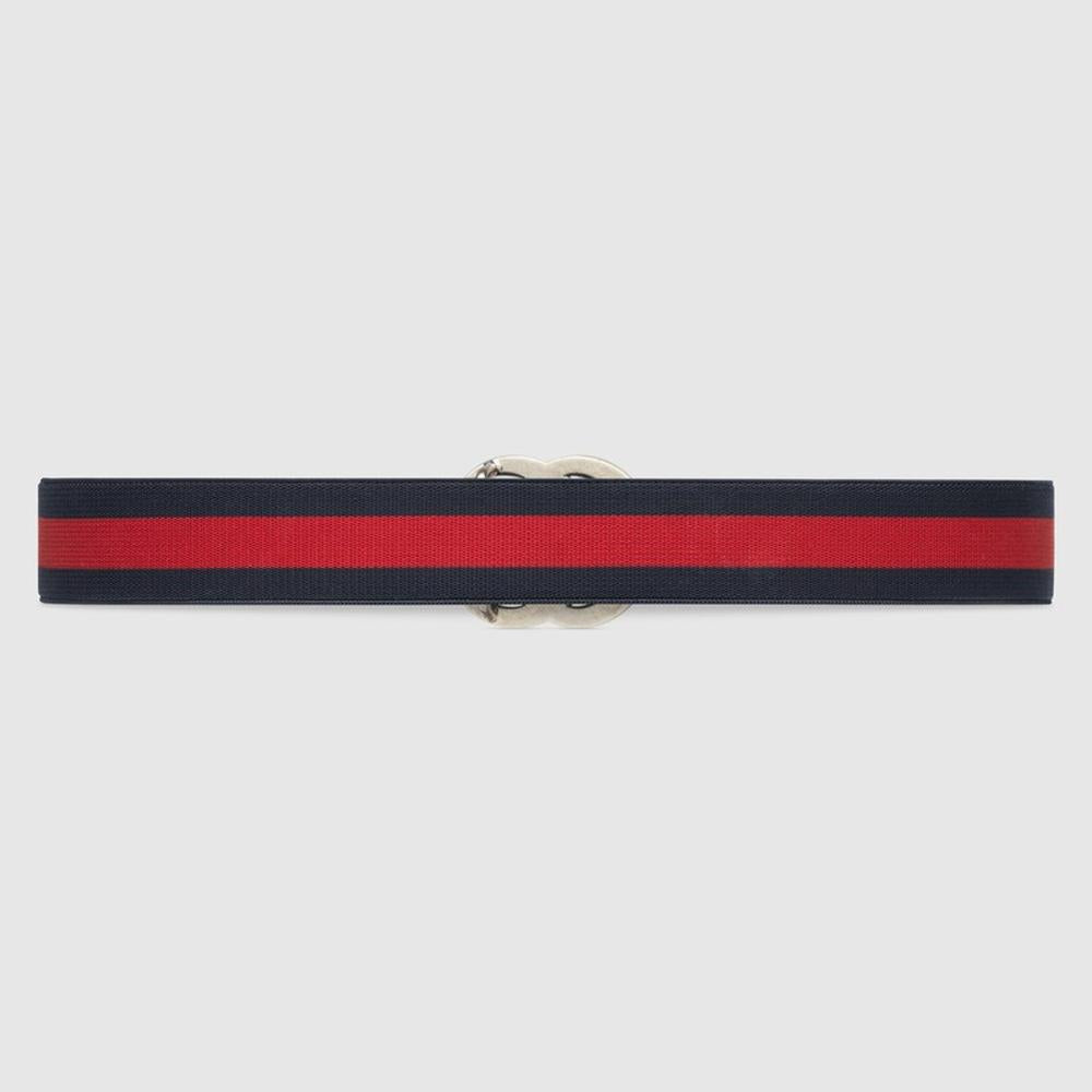 GUCCI Kids Children elastic Web belt blue and red Wdb 432707 HAENN 8497