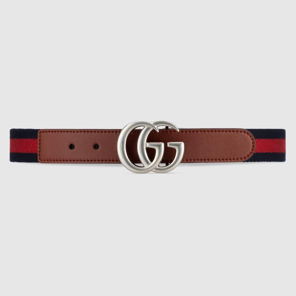 حزام أطفال GUCCI Kids مع حرف G المزدوج باللون البني 432707 HE2WN 8479