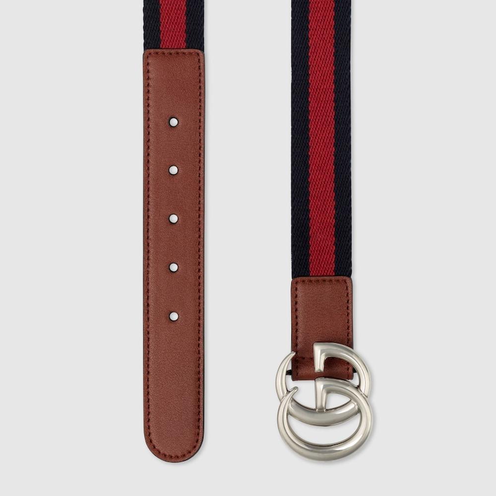 حزام أطفال GUCCI Kids مع حرف G المزدوج باللون البني 432707 HE2WN 8479