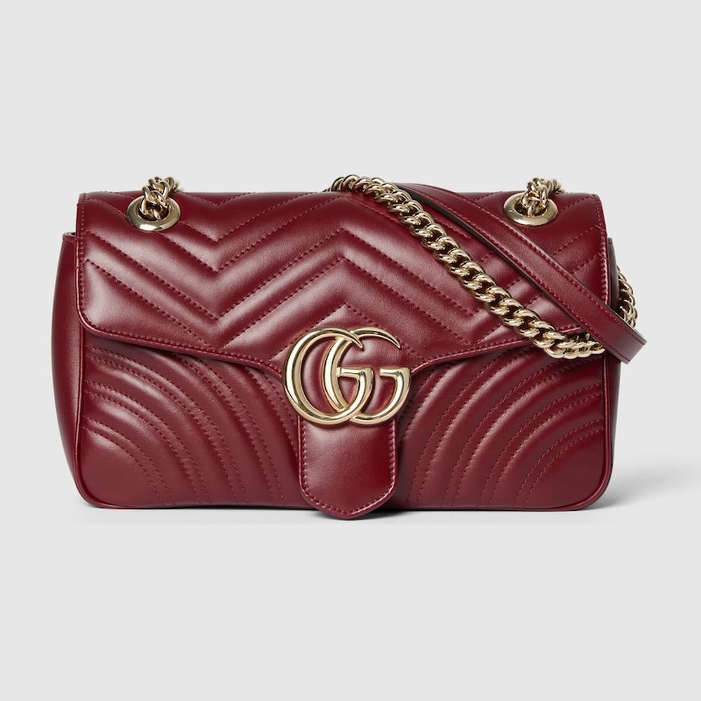 حقيبة كتف صغيرة GG Marmont للنساء من GUCCI Rosso Ancora 443497 AADPJ 6207