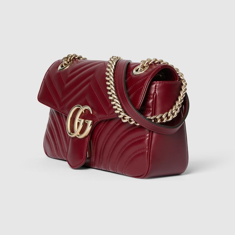 حقيبة كتف صغيرة GG Marmont للنساء من GUCCI Rosso Ancora 443497 AADPJ 6207