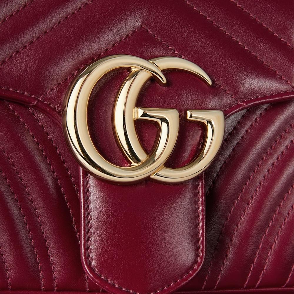 حقيبة كتف صغيرة GG Marmont للنساء من GUCCI Rosso Ancora 443497 AADPJ 6207