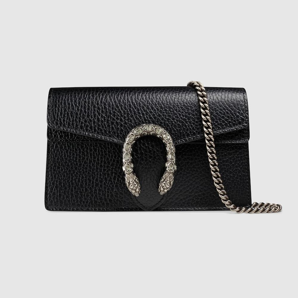 GUCCI Women Dionysus super mini bag black leather 476432 CAOGN 8176