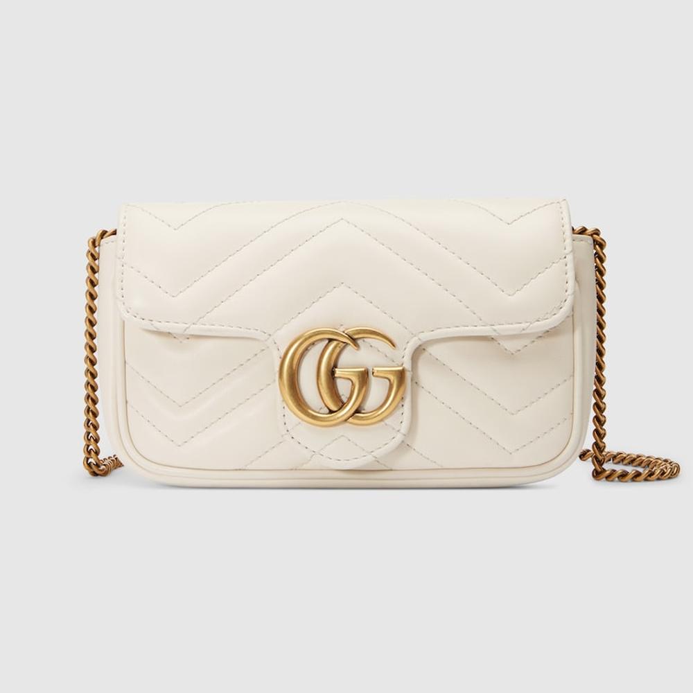 GUCCI Women GG Marmont super mini bag White 476433 DTDCT 9022