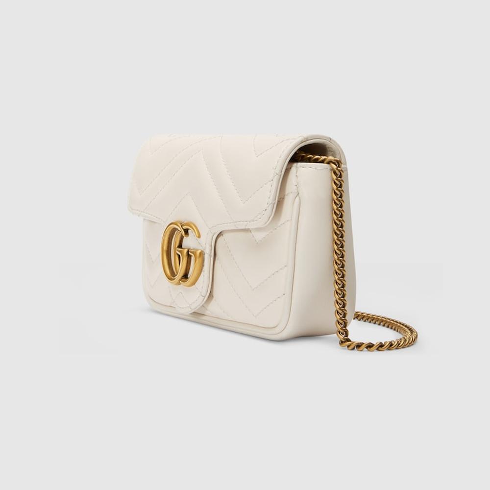 GUCCI Women GG Marmont super mini bag White 476433 DTDCT 9022