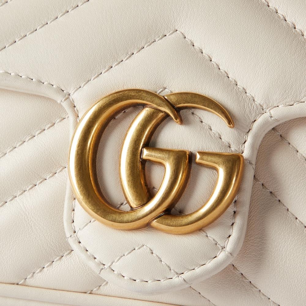 GUCCI Women GG Marmont super mini bag White 476433 DTDCT 9022