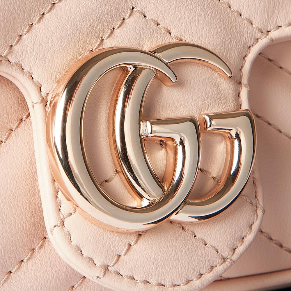 GUCCI Women GG Marmont super mini bag light pink leather 476433 DTDHD 6705