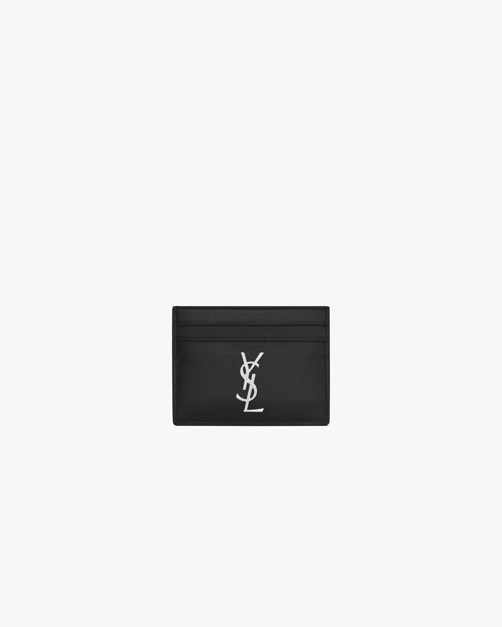 SAINT LAURENT Men cassandre card case in smooth leather BLACK 4856310SX0E1000