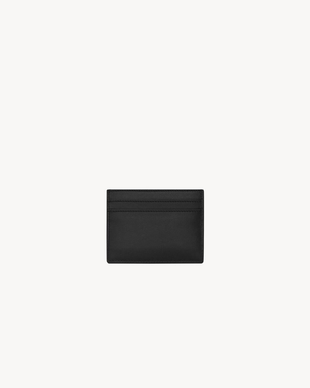 SAINT LAURENT Men cassandre card case in smooth leather BLACK 4856310SX0E1000