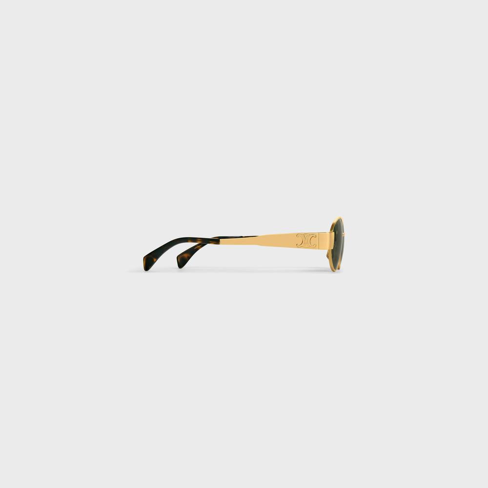 CELINE Women Triomphe Metal 01 sunglasses in GOLD / GREEN 4S235CMLB.35SG