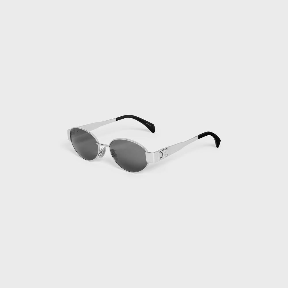 CELINE Women Triomphe Metal 01 Sunglasses in SILVER / SMOKE 4S235CMLB.36SM