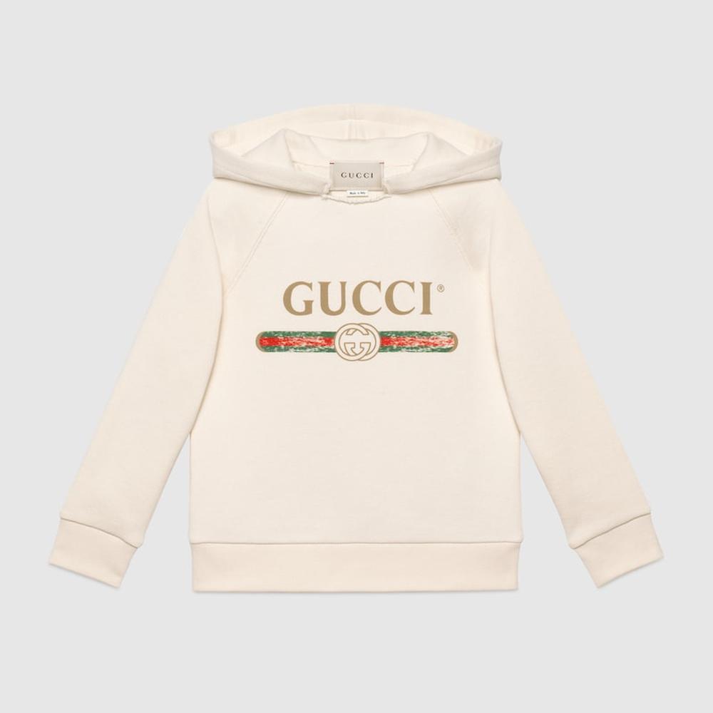 سويت شيرت للأطفال من GUCCI Kids بشعار Gucci باللون الأبيض 532484 X9O39 9112