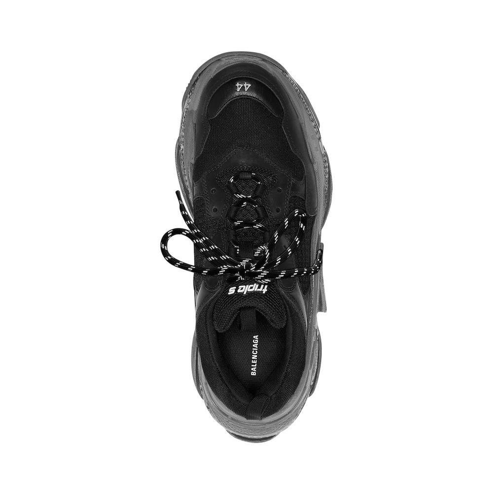 BALENCIAGA Men Triple S Clear Sole Sneaker in Black 541624W2FB11000