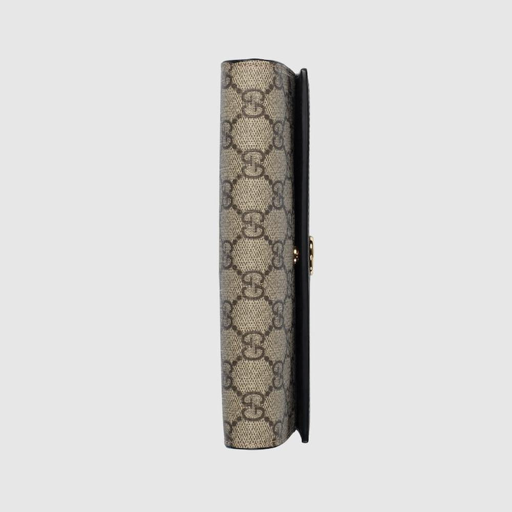 GUCCI Women GG Marmont bi-colour chain wallet Black 546585 17WAG 1283