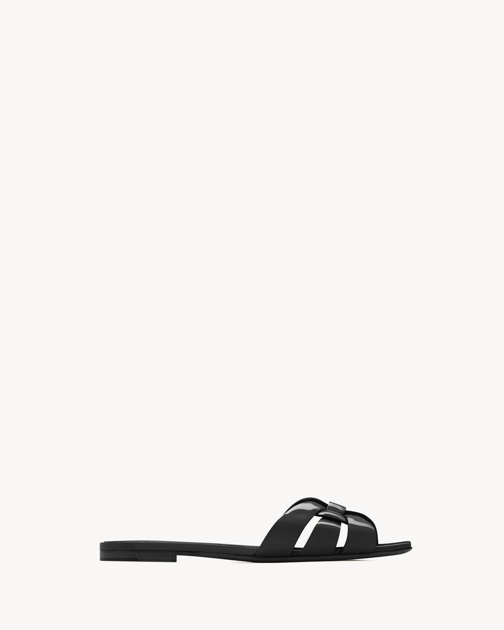 SAINT LAURENT Women tribute mules in patent leather BLACK 571952B8I001000