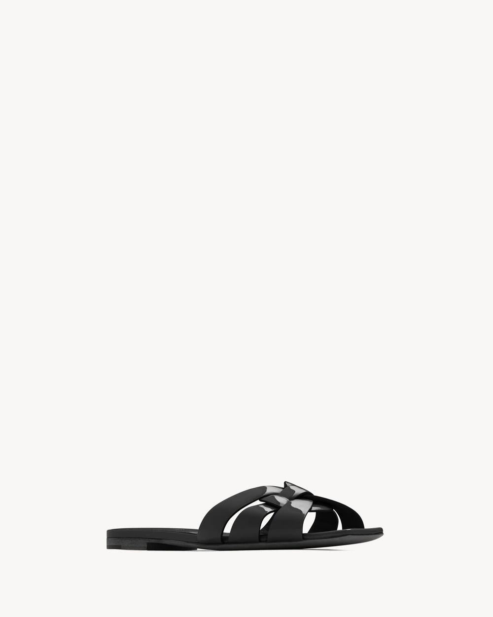 SAINT LAURENT Women tribute mules in patent leather BLACK 571952B8I001000