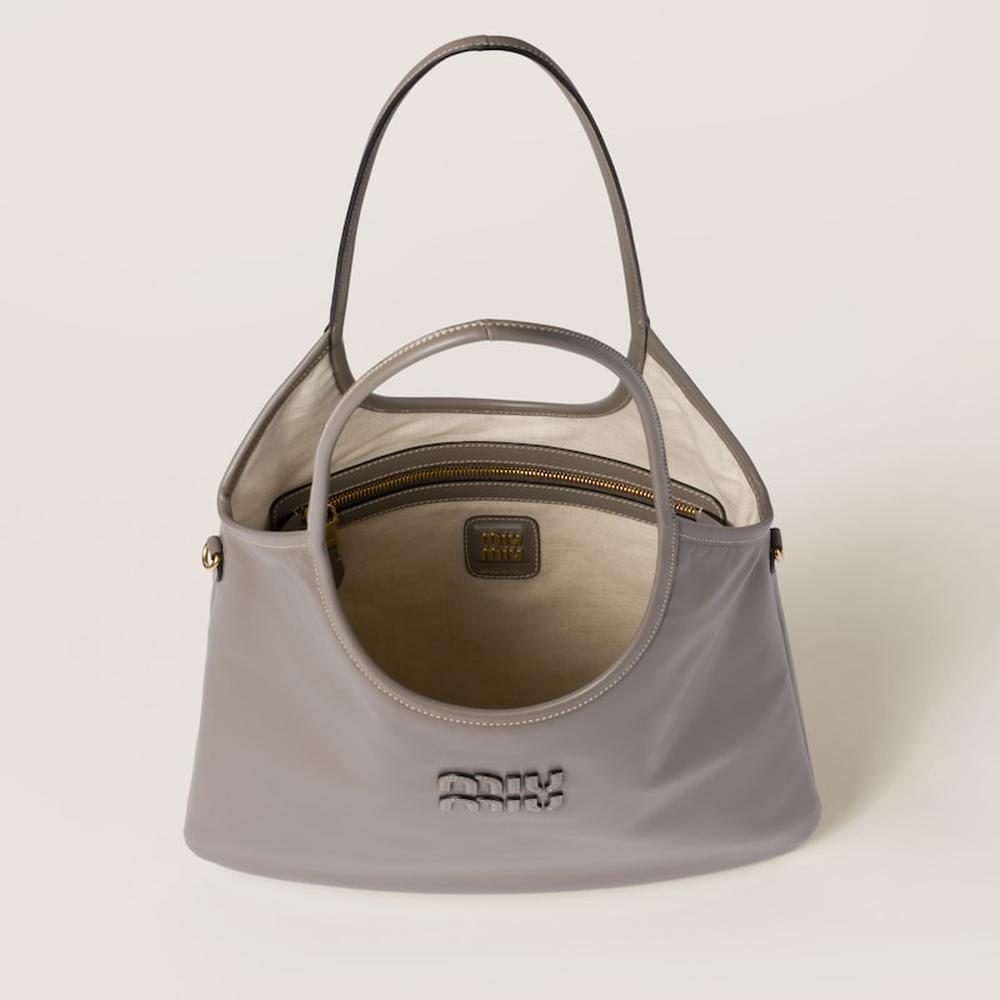 MIU Women IVY leather bag Clay Grey 5BG231_2CRW_F0572_V_MLN