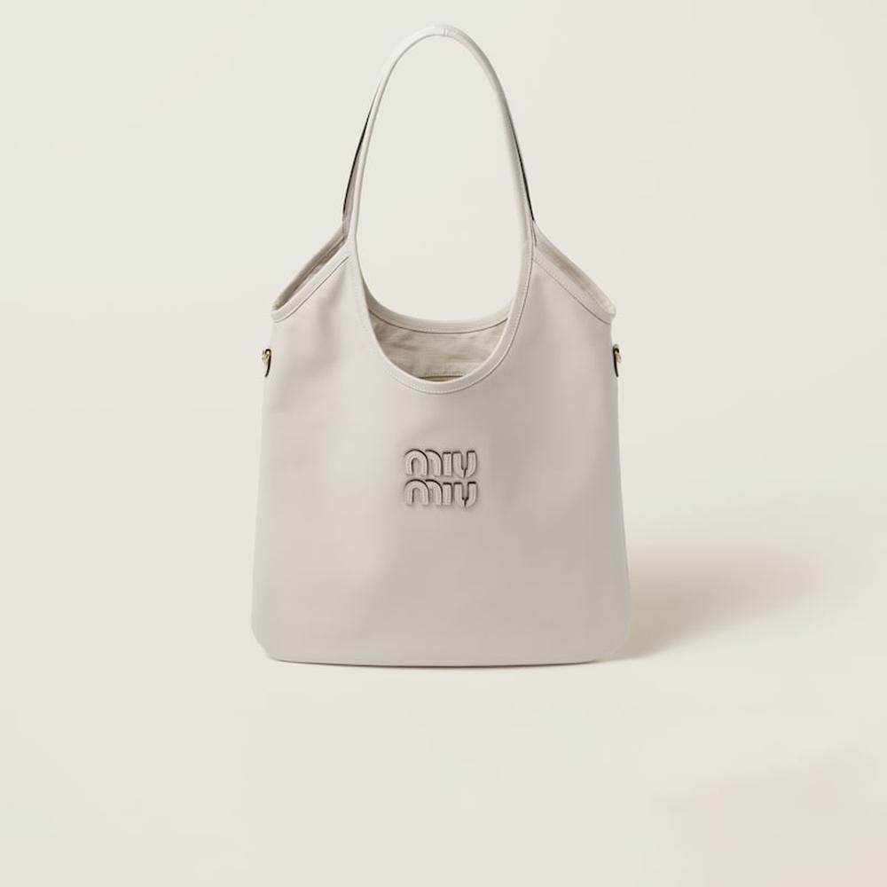 MIU Women IVY leather bag Chalk White 5BG231_2CRW_F0K74_V_MLN