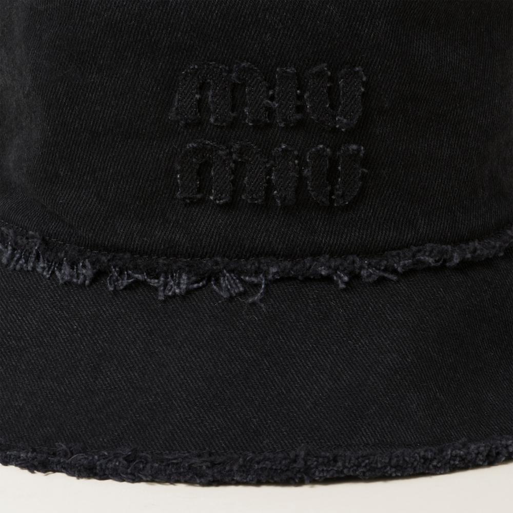 MIU Women Denim bucket hat Black 5HC196_2CL4_F0002