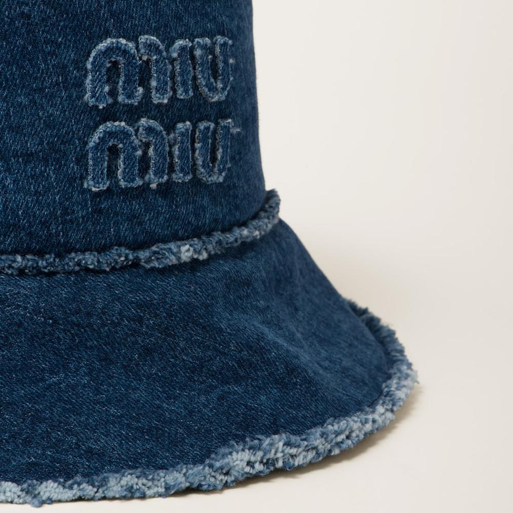 MIU Women Denim bucket hat Navy 5HC196_2CL4_F0008