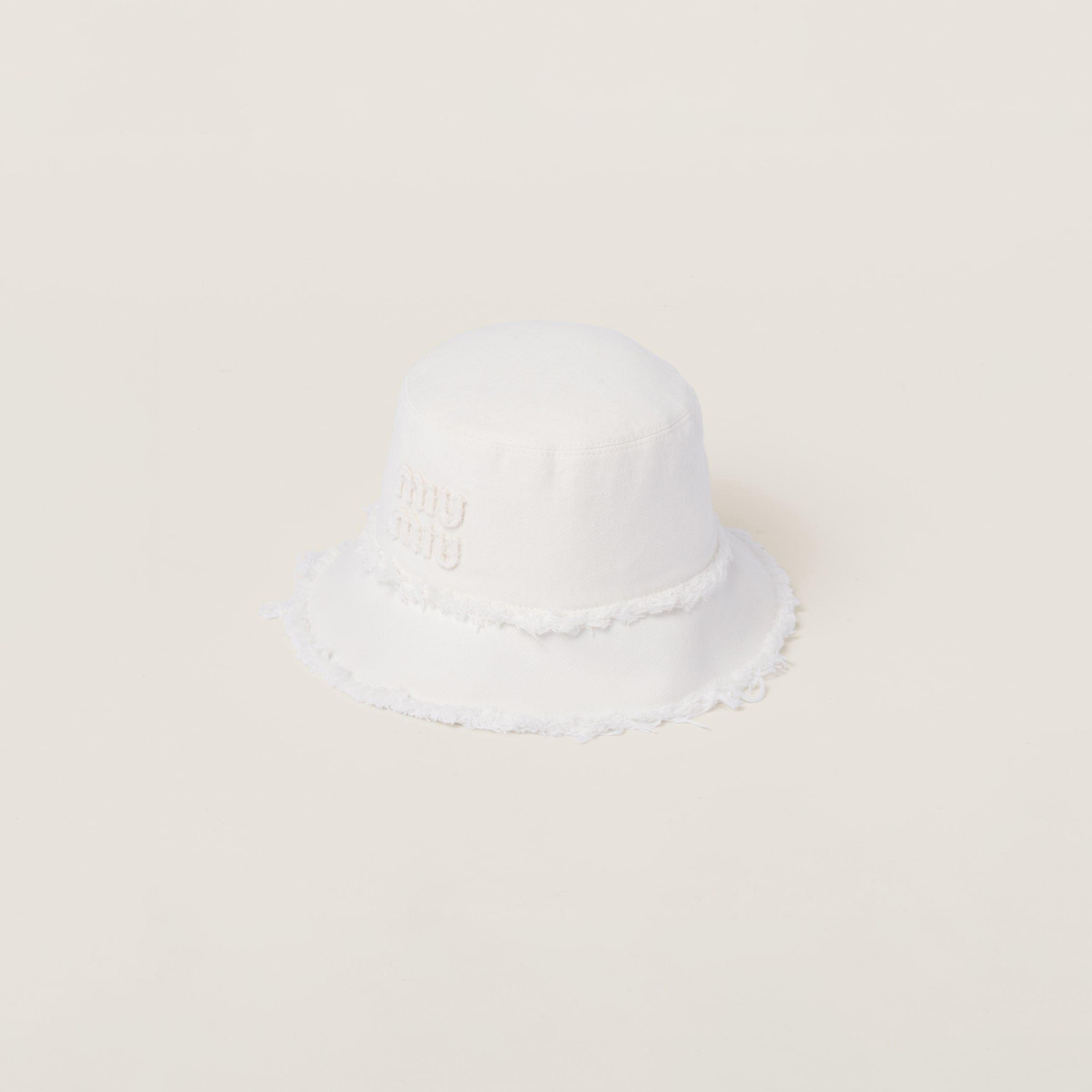 MIU Women Denim bucket hat White 5HC196_2CL4_F0009