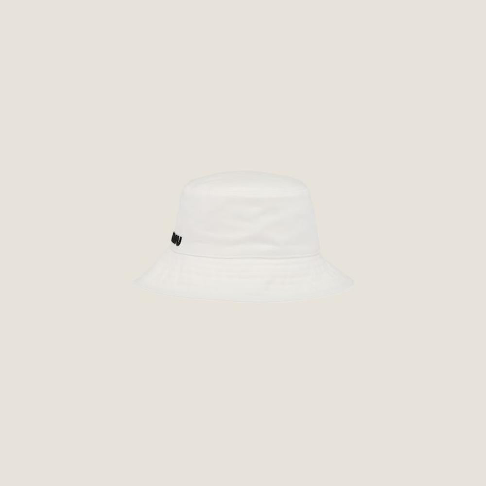 MIU Women Drill bucket hat White/Black 5HC196_2DXI_F0964