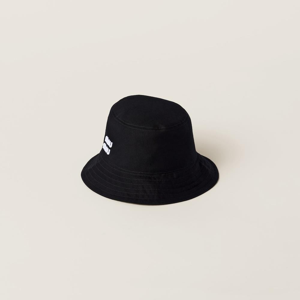 MIU Women Drill bucket hat Black/White 5HC196_2DXI_F0967