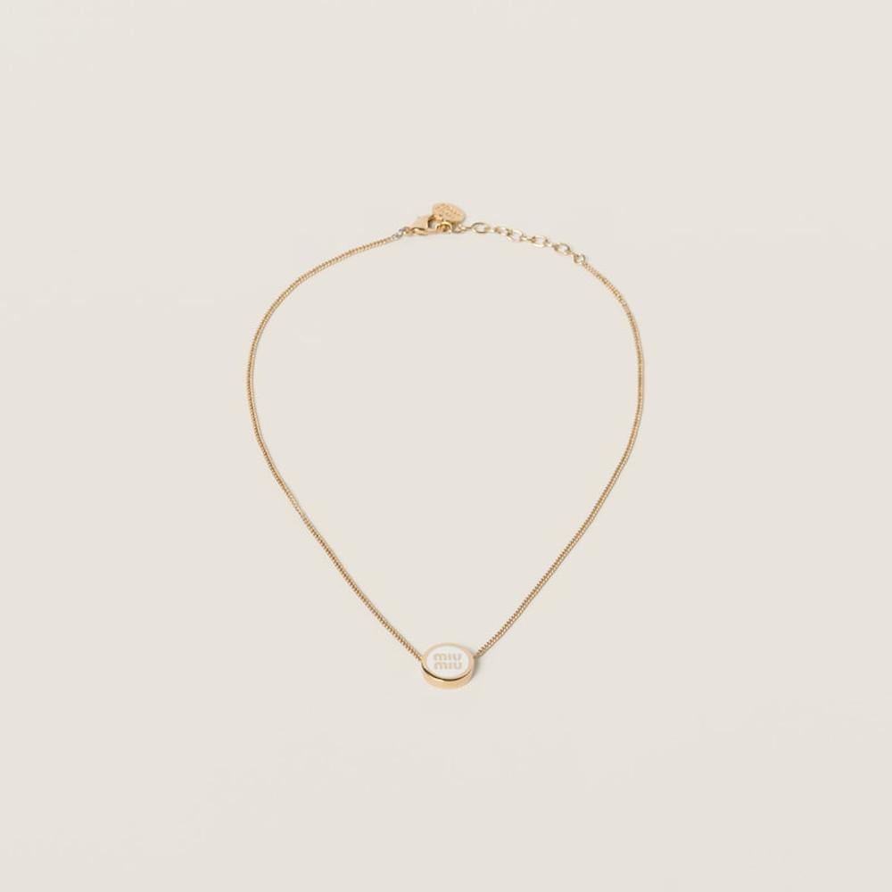 MIU Women Metal necklace White 5IC096_2F6T_F0009