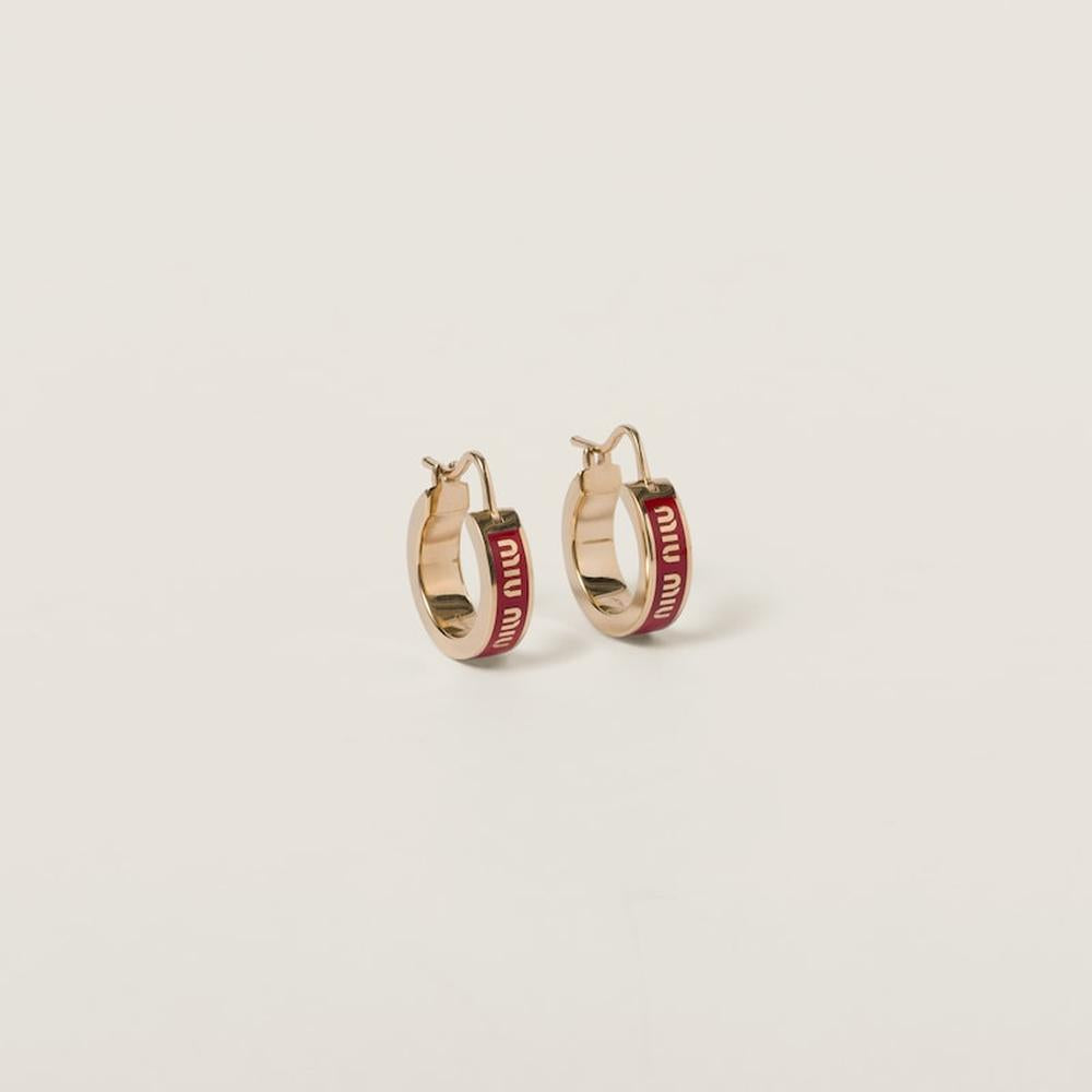 MIU Women Enameled metal earrings Red 5IO103_2F6T_F0011