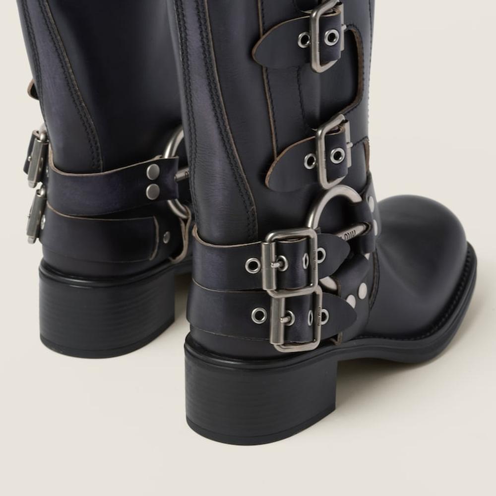 MIU Women Leather boots Black 5W792D_3F33_F0002_F_A050