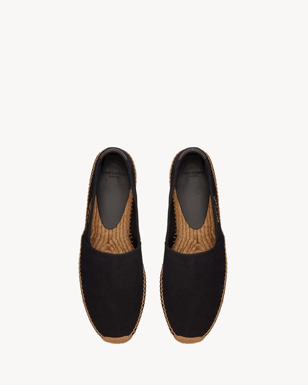 SAINT LAURENT Men saint laurent embroidered espadrilles in canvas BLACK 6059511P2101000