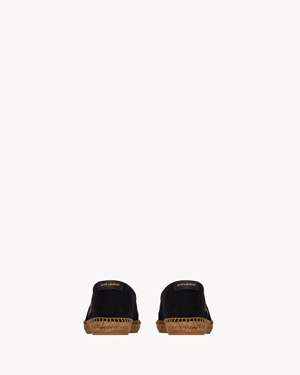 SAINT LAURENT Men saint laurent embroidered espadrilles in canvas BLACK 6059511P2101000