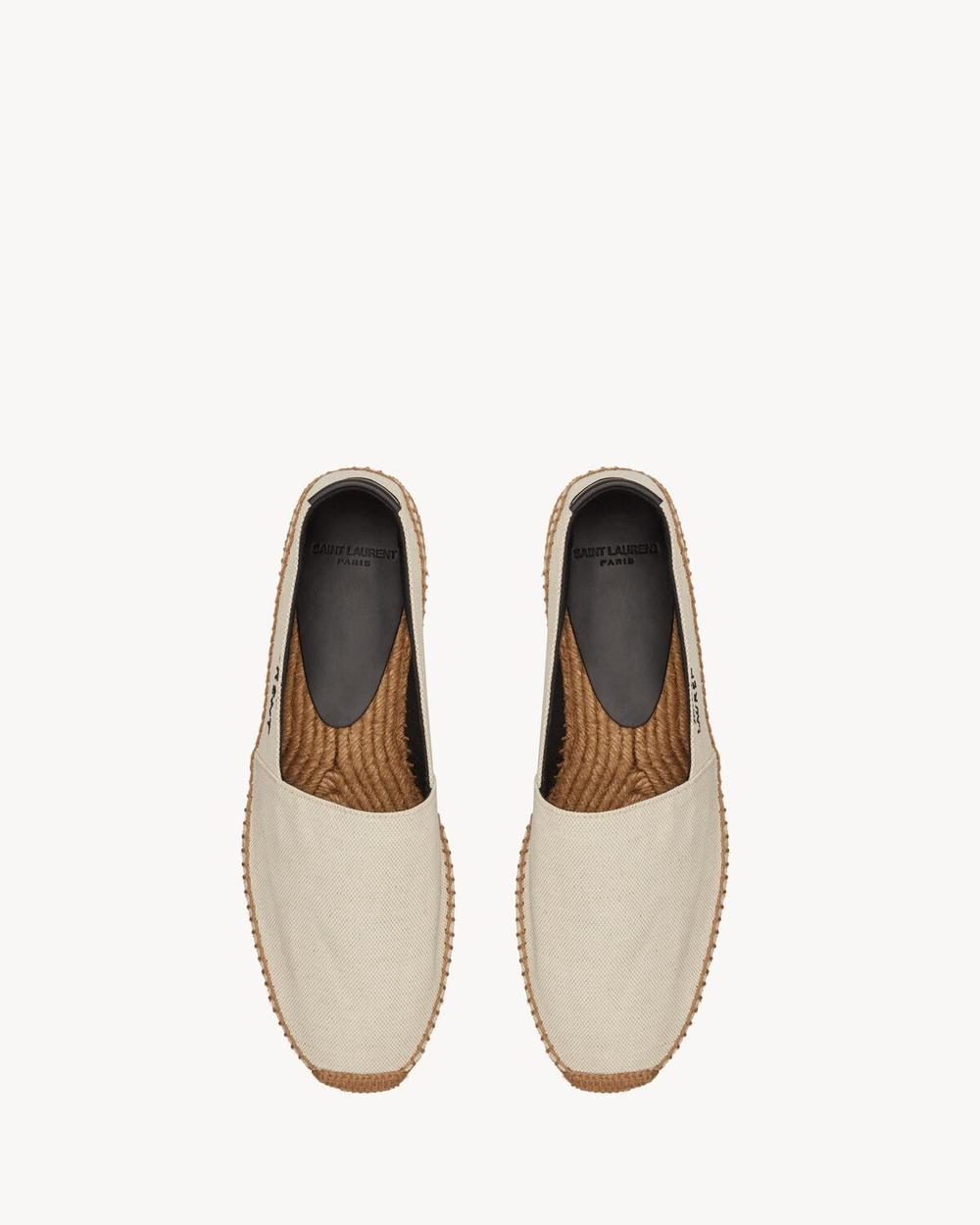 SAINT LAURENT Men saint laurent embroidered espadrilles in canvas NATURAL BEIGE 6059511P2109380