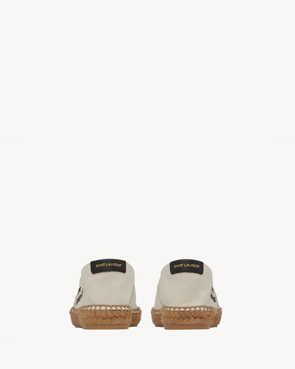 SAINT LAURENT Men saint laurent embroidered espadrilles in canvas NATURAL BEIGE 6059511P2109380