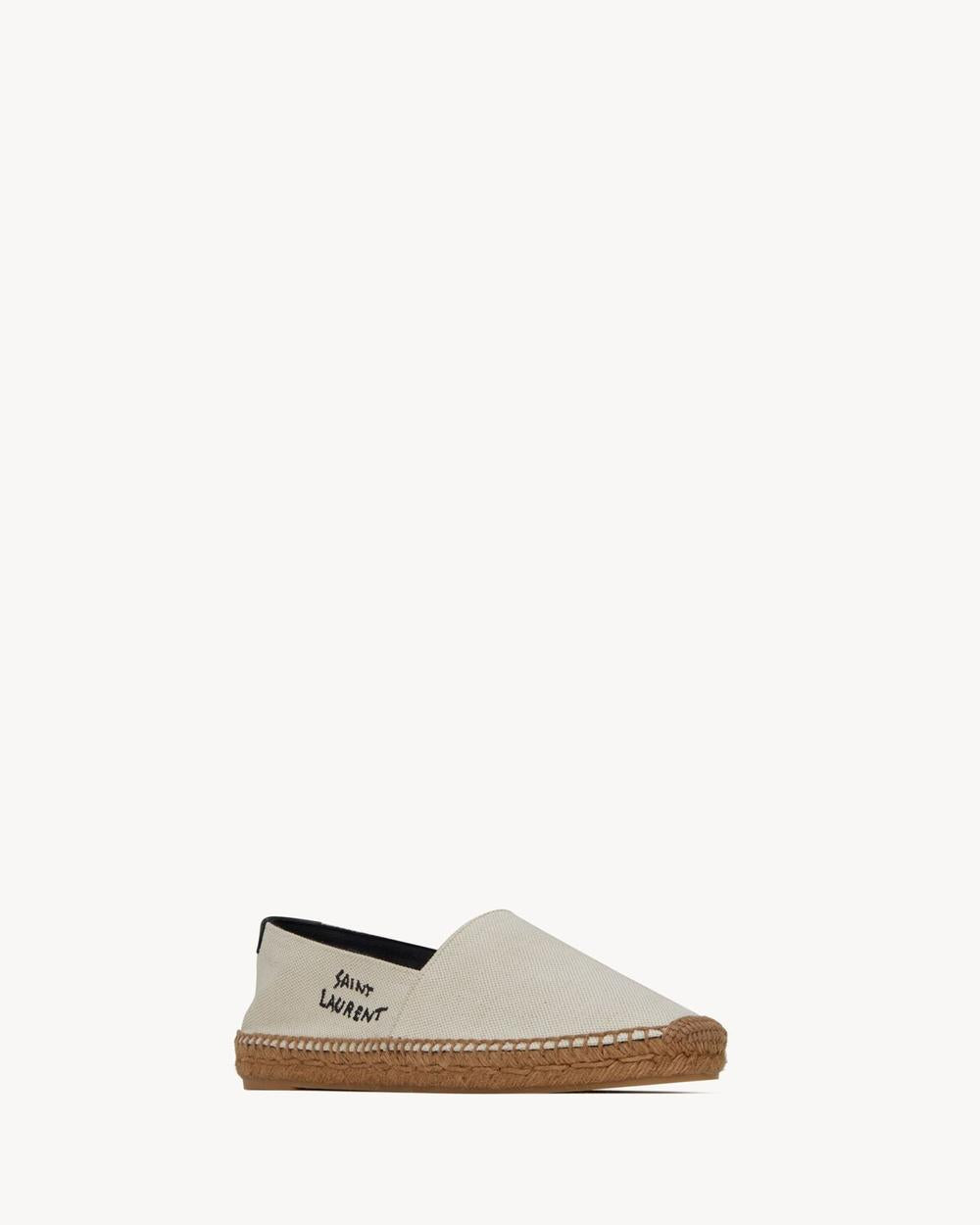 SAINT LAURENT Men saint laurent embroidered espadrilles in canvas NATURAL BEIGE 6059511P2109380