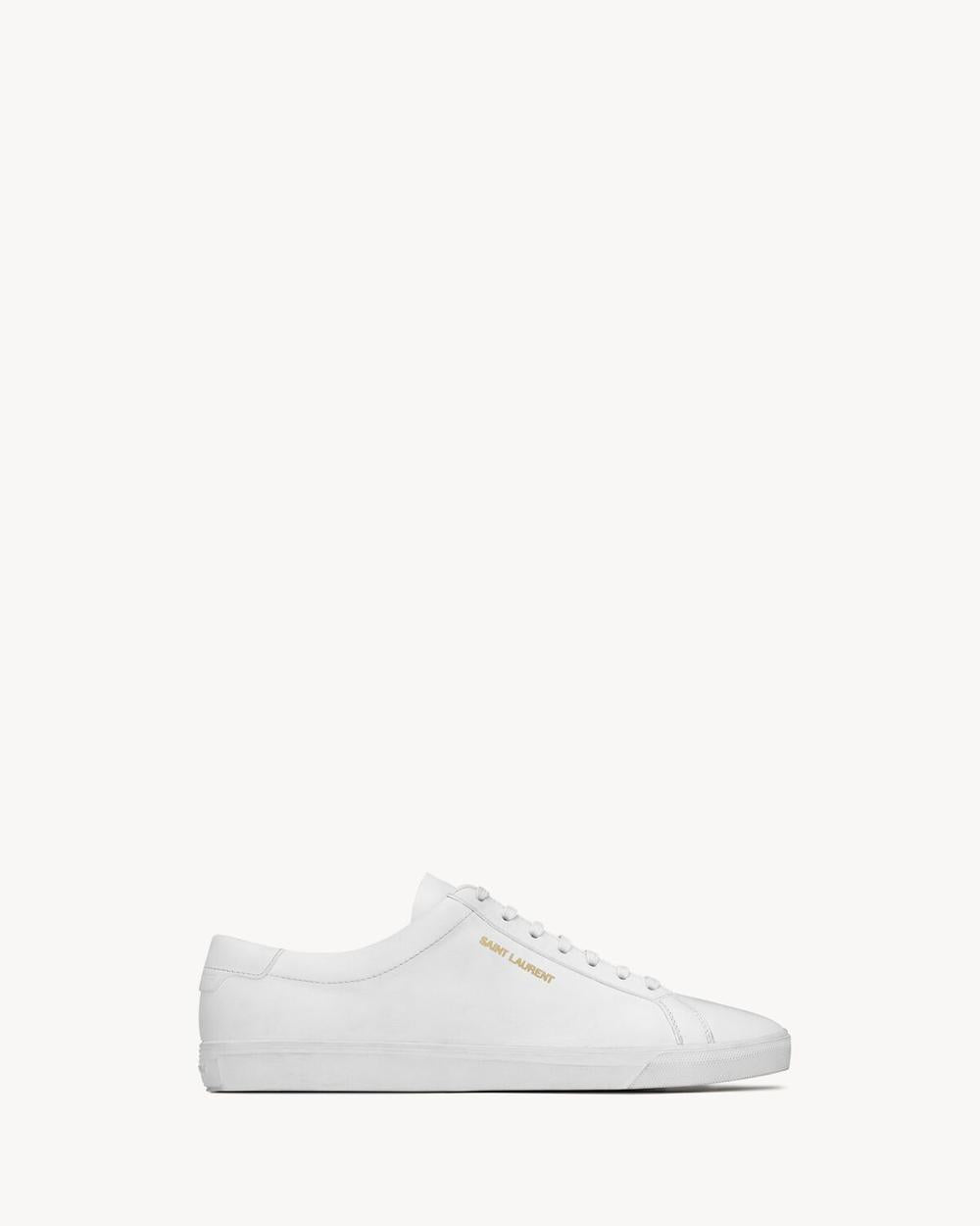 SAINT LAURENT Men andy sneakers in leather BLANC OPTIQUE 6068330M5009030