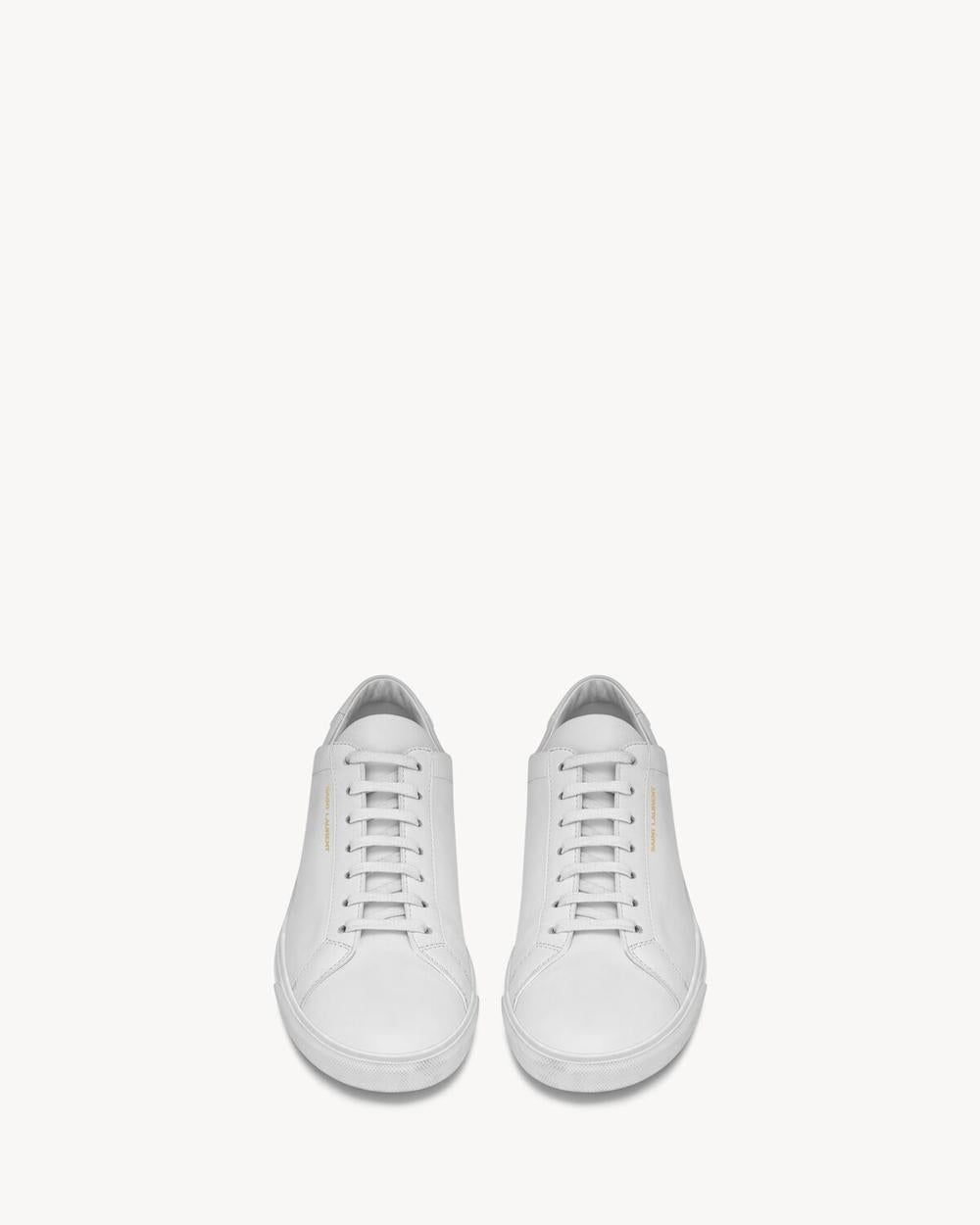 SAINT LAURENT Men andy sneakers in leather BLANC OPTIQUE 6068330M5009030