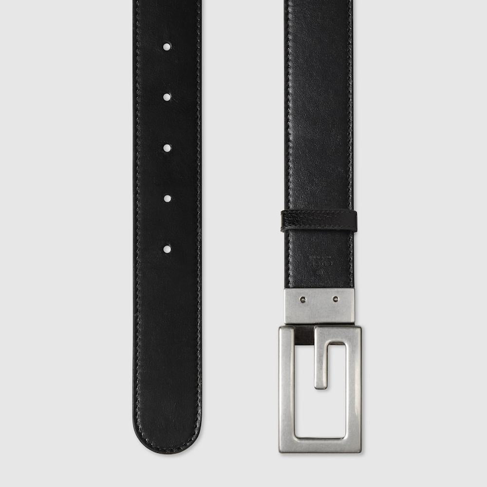 GUCCI Men Reversible belt with Square G buckle black GG Supreme 626974 K9GSN 1000