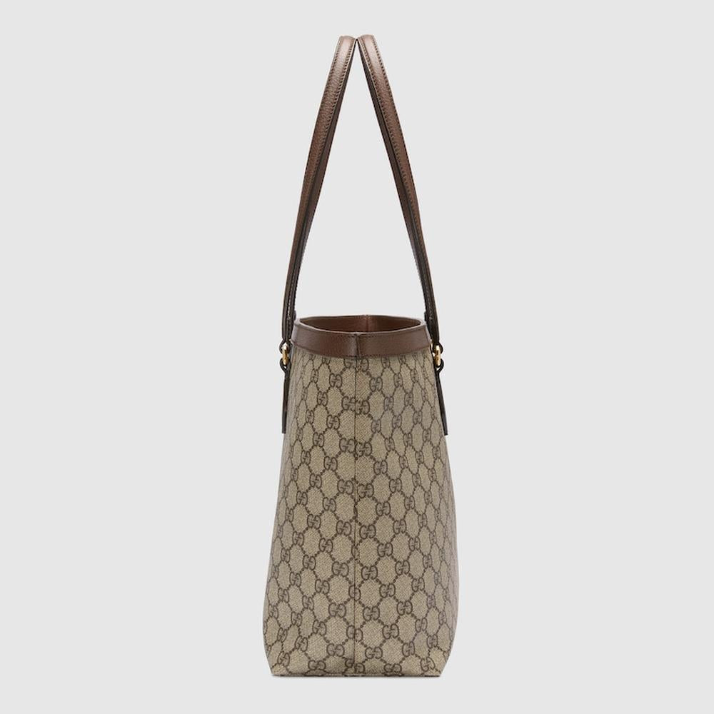 حقيبة يد نسائية متوسطة الحجم من GUCCI Ophidia باللون البيج/البني الداكن من قماش GG Supreme 631685 96IWB 8745