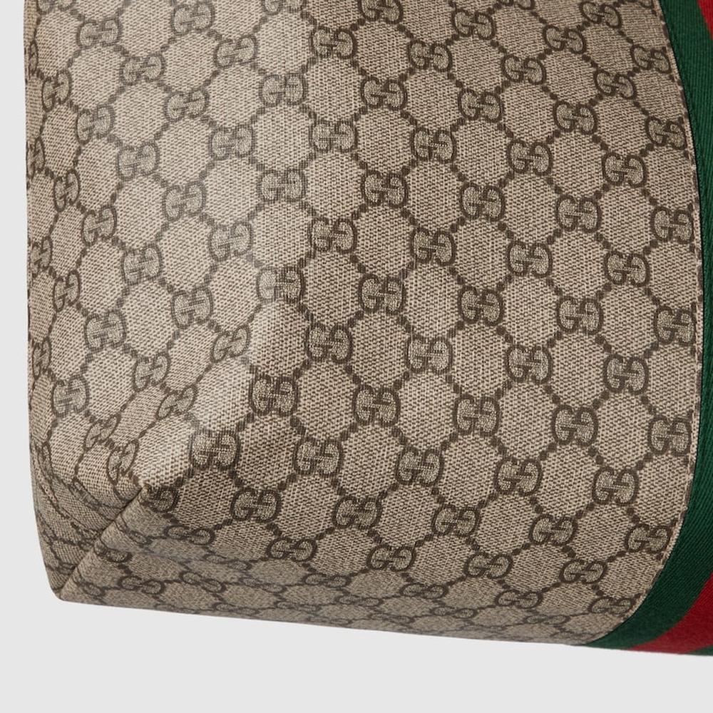 حقيبة يد نسائية متوسطة الحجم من GUCCI Ophidia باللون البيج/البني الداكن من قماش GG Supreme 631685 96IWB 8745