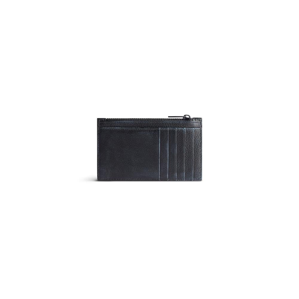 BALENCIAGA Men Car Long Coin And Card Holder Dirty Effect in Black 6637142AAD61091