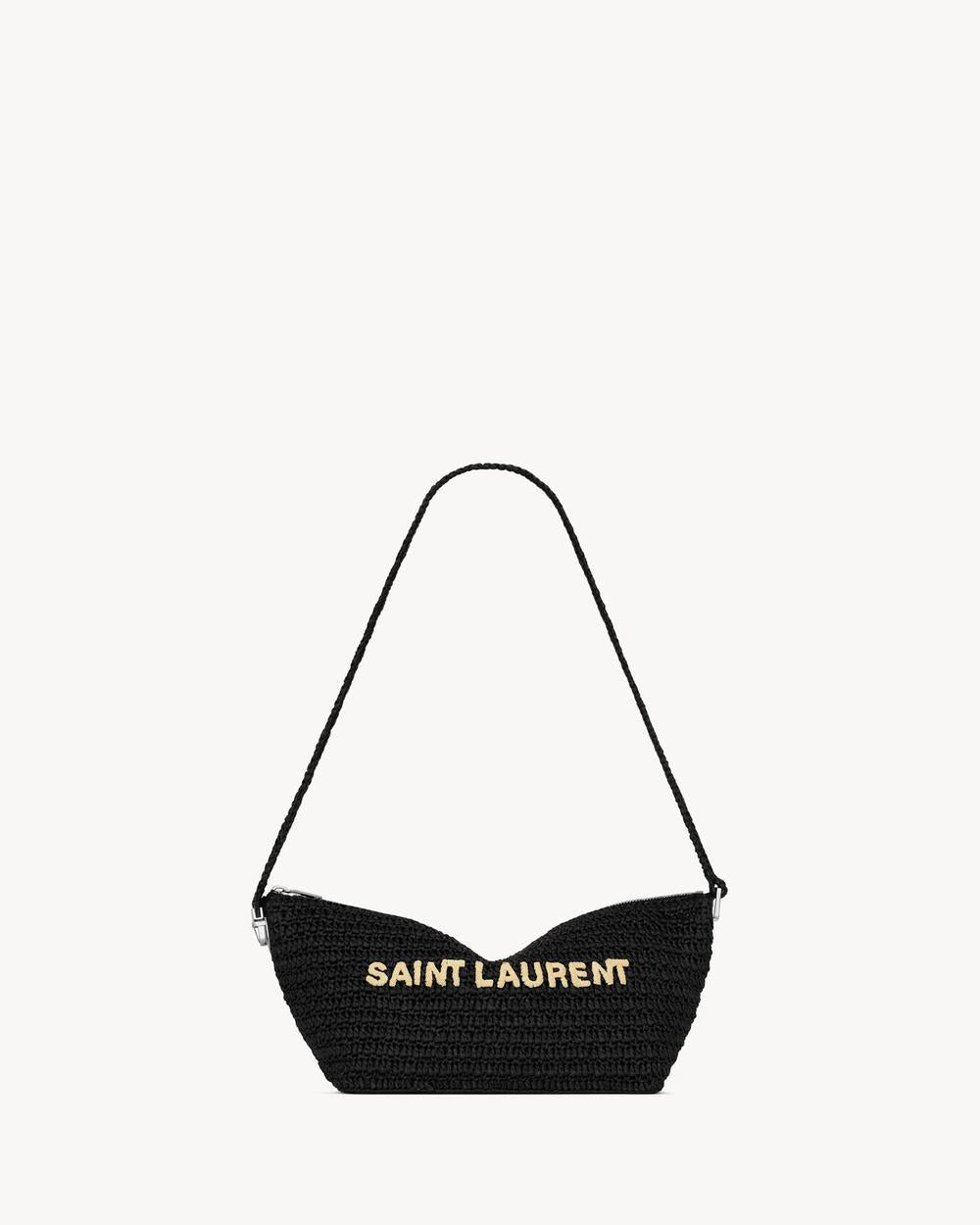 SAINT LAURENT Women le rafia crossbody bag BLACK 667490GAACR1020