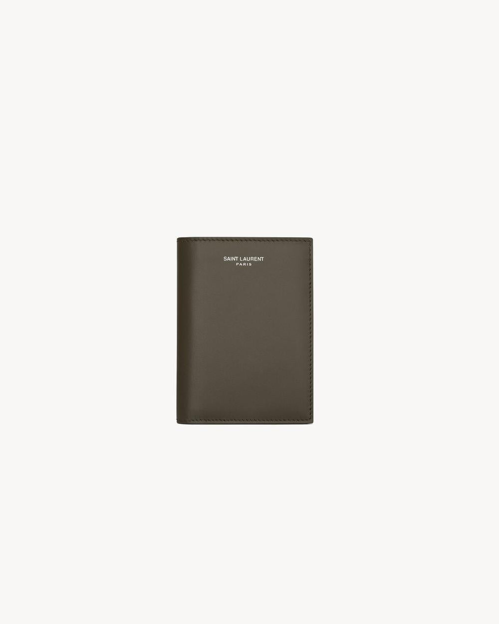 SAINT LAURENT Men saint laurent paris credit card wallet in smooth leather LIGHT MUSK 6687260U90E3212