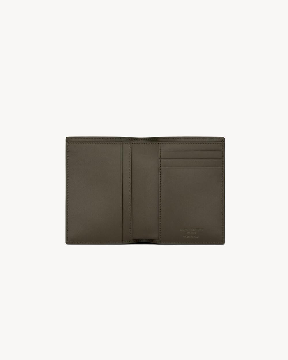 SAINT LAURENT Men saint laurent paris credit card wallet in smooth leather LIGHT MUSK 6687260U90E3212