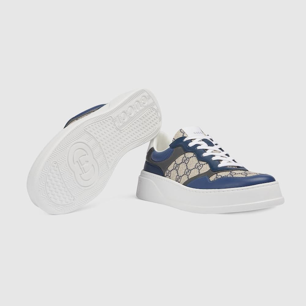 GUCCI Men GG trainer Beige and blue Supreme canvas 669582 UPGB0 4273