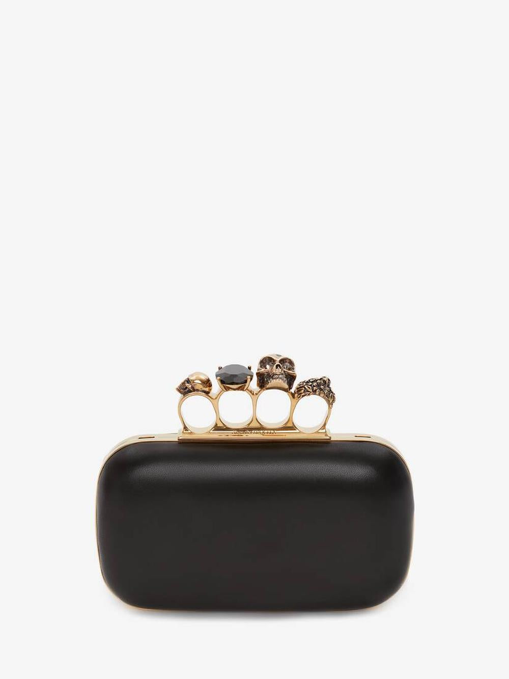 ALEXANDER MCQUEEN Women Knuckle Clutch With Chain in Black BLACK 6762561AAJD1000