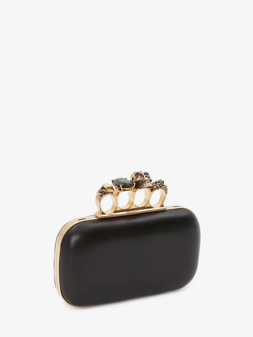 ALEXANDER MCQUEEN Women Knuckle Clutch With Chain in Black BLACK 6762561AAJD1000