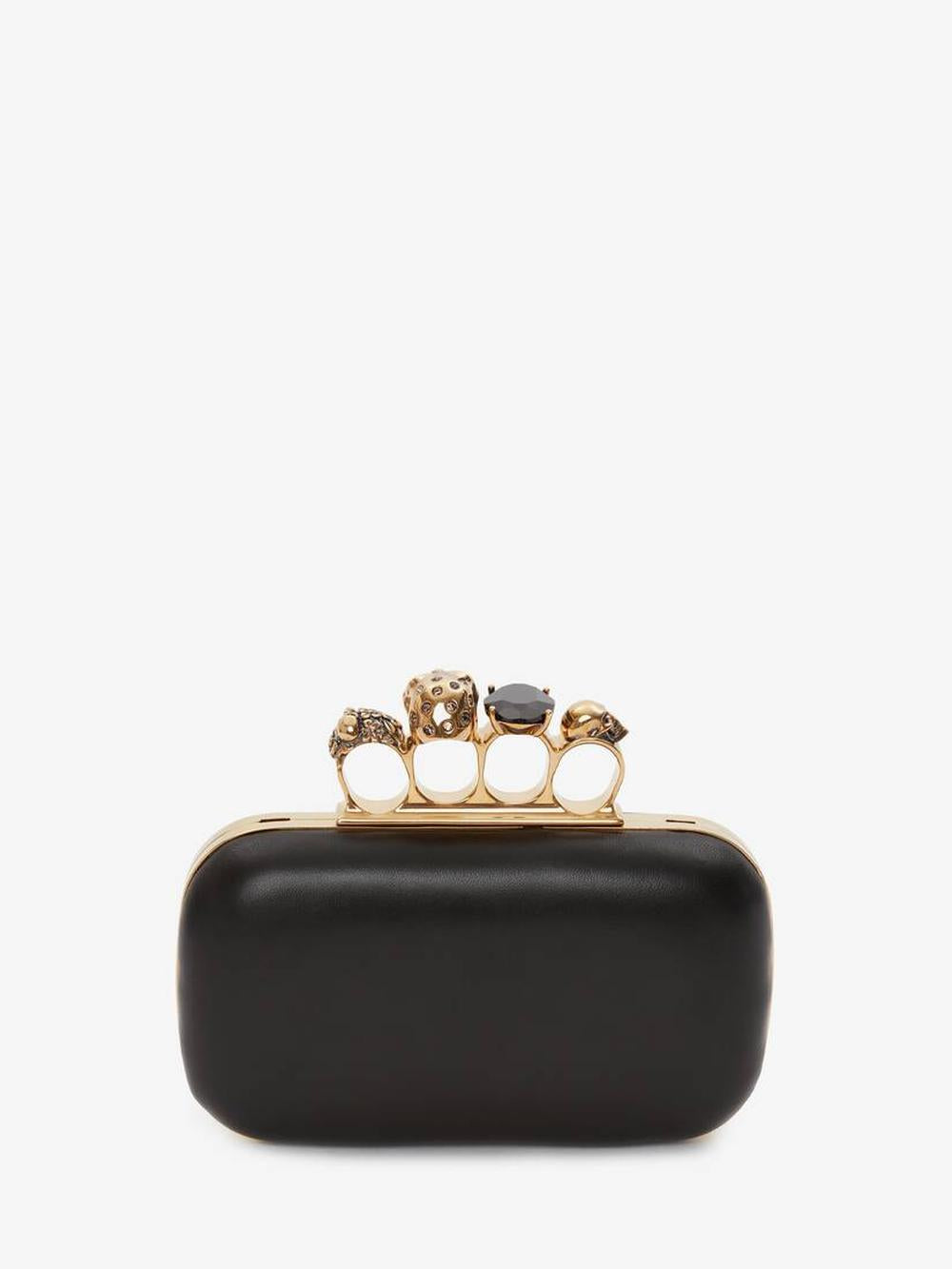 ALEXANDER MCQUEEN Women Knuckle Clutch With Chain in Black BLACK 6762561AAJD1000