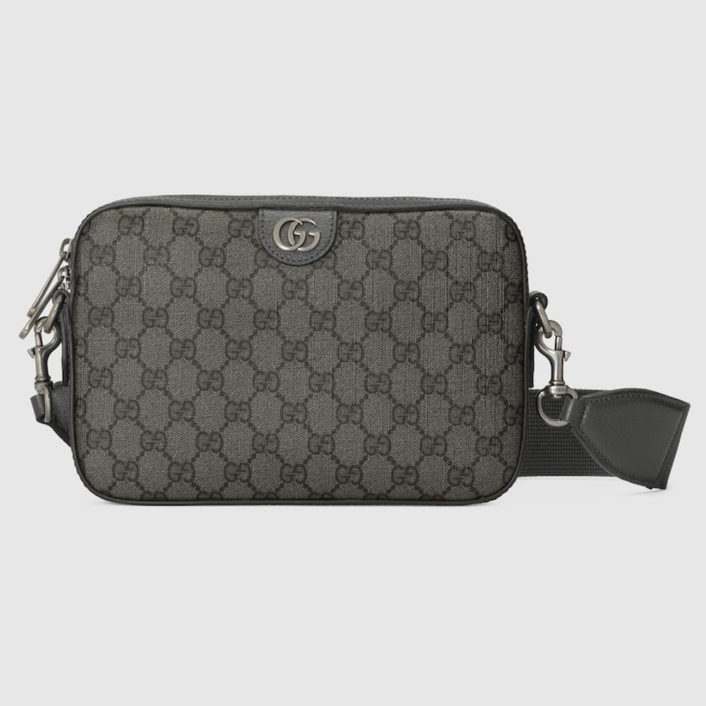 GUCCI Men Ophidia small crossbody bag Grey and black GG Supreme canvas 699439 UULHK 8576