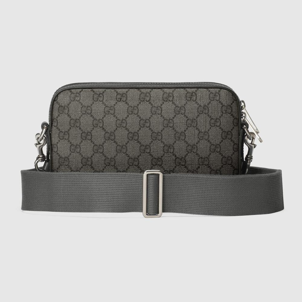 GUCCI Men Ophidia small crossbody bag Grey and black GG Supreme canvas 699439 UULHK 8576